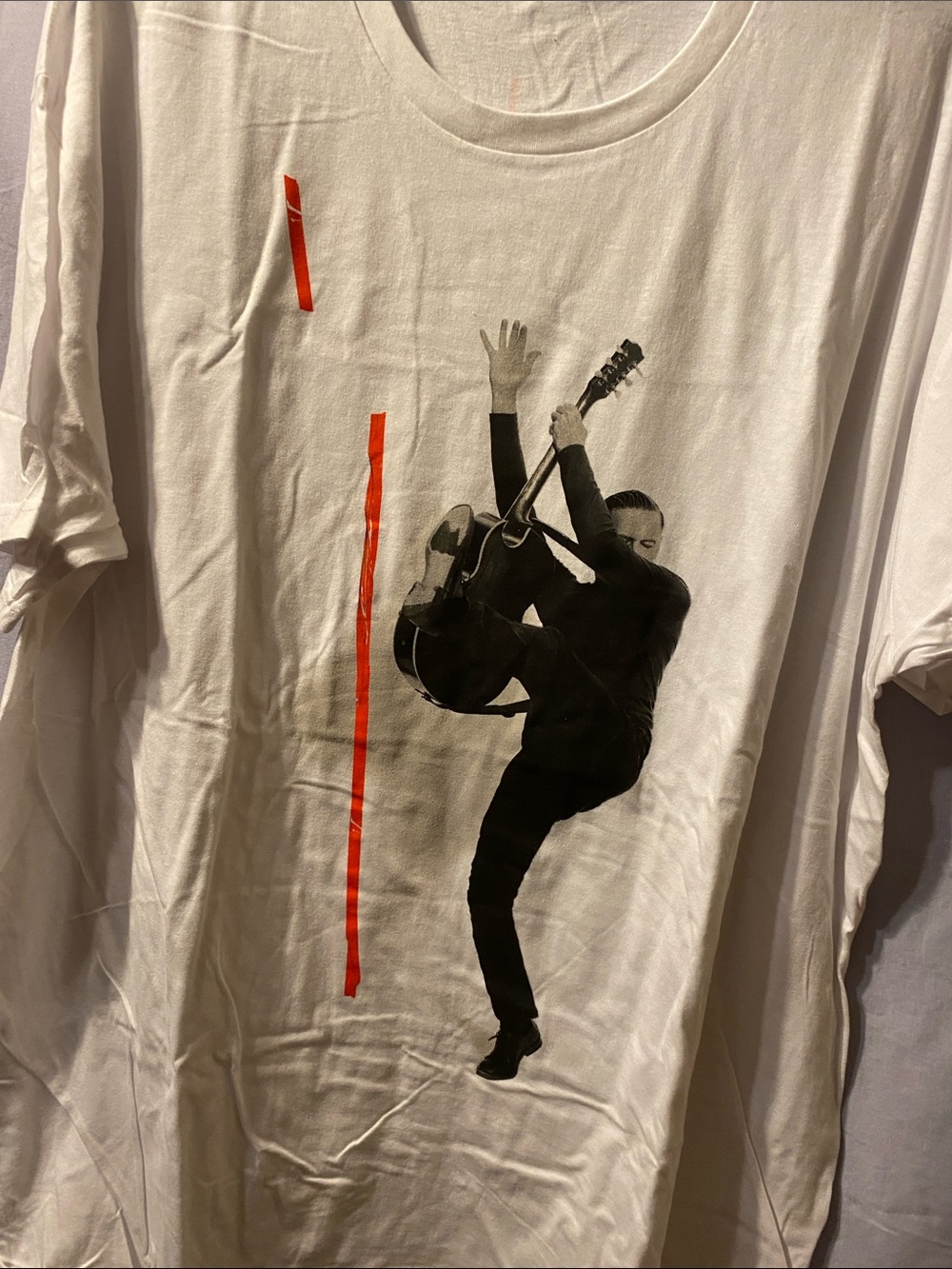 Bryan Adams Men's White Graphic Guitarist T‑Shirt so happy it hurts